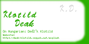 klotild deak business card